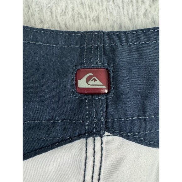 Quiksilver Mens 34 Blue & Black Board Shorts Swim Surf Beach Polyester W/Logo - Picture 7 of 12